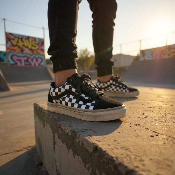 Size 8 Men's 9.5 women's- VANS BMX Old Skool Black Checkerboard Suede New In Box - Picture 1 of 9
